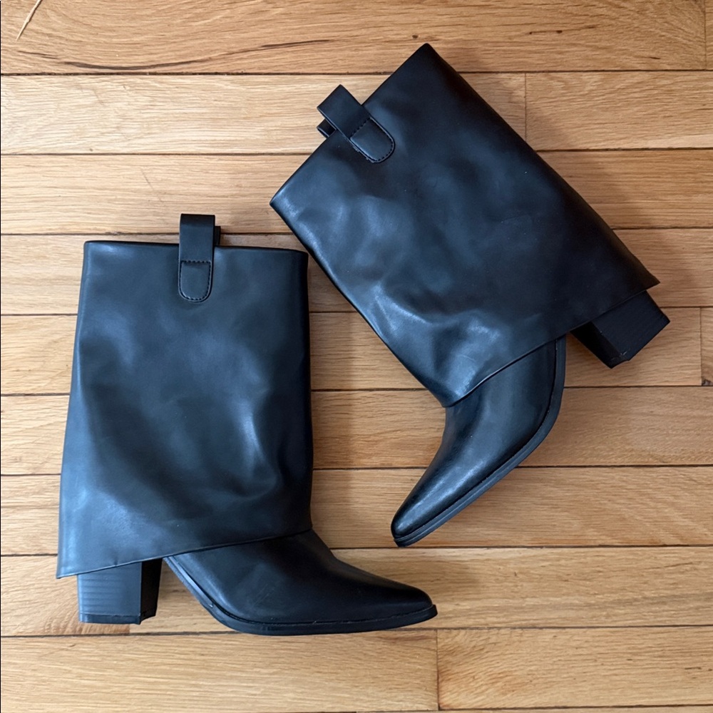 Miss Lola Black Heeled Boots